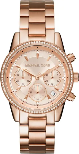 Vista 13 de Michael Kors Bryant - Reloj cronógrafo para mujer de acero inoxidable y cristal pavé