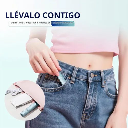 Vista 7 de AIRSEE Mini lámpara de uñas inalámbrica con pantalla y soporte para uñas de Verde menta con soporte
