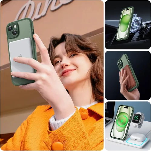 Vista 155 de TOCOL Funda para iPhone 11, compatible con Magsafe, protección completa de cámara, imanes integrados, protección contra caídas, funda translúcida
