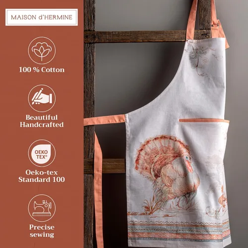 Vista 842 de Maison d' Hermine Delantales para mujer con bolsillo, 100% algodón (27.50 x 31.50 pulgadas)