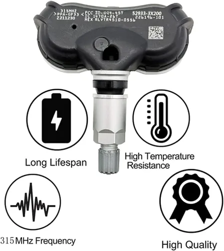 Vista 3 de Cheriezing Sensor del sistema de monitoreo de presión de neumáticos (TPMS) preprogramado compatible con modelos seleccionados de Hyundai Kia