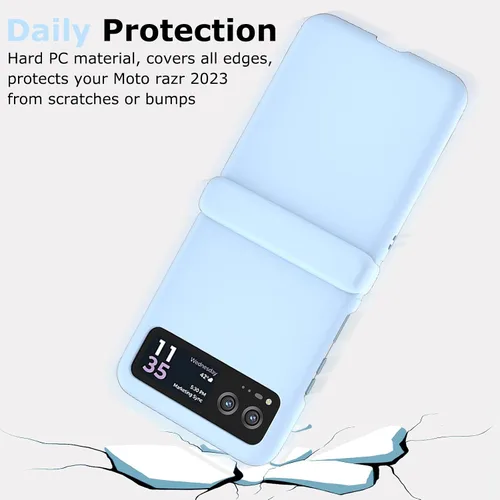Vista 4 de Funda para Motorola Razr 2023 y protector de cámara trasera, funda delgada para teléfono con protector de bisagra, resistente a los arañazos, funda