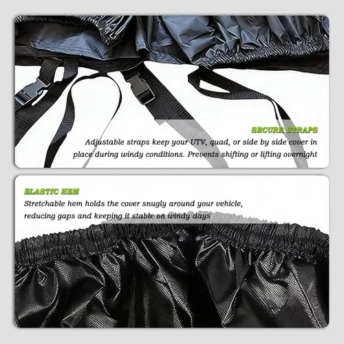 Vista 6 de UTV Cover for CFMOTO UForce 500 EPS 2017-2026, Heavy Duty Quad Cover, Side by Side, All Weather Outdoor Storage, Windproof Straps Elastic Hem
