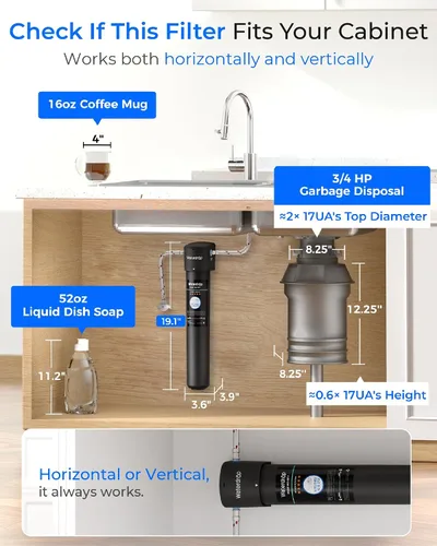 Vista 4 de Waterdrop 17UA 3 años Filtro de agua para debajo del fregadero, Sistema de filtración de agua para debajo del fregadero, Reduce PFAS, PFOA/PFOS