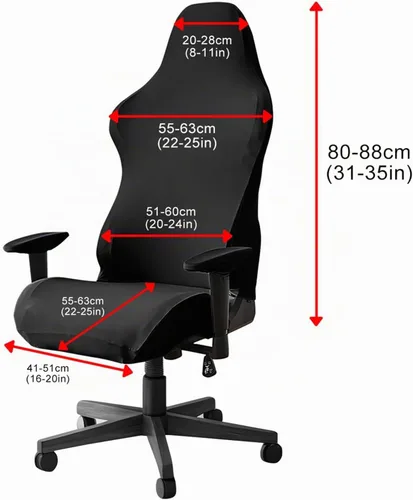 Vista 6 de Fundas para sillas de juegos con fundas para reposabrazos, protector elástico para silla de escritorio de computadora de oficina, tela de poliéster
