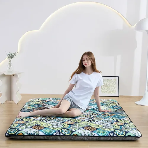 Vista 7 de Zelladorra Japanese Floor Mattress Twin, Anti-Slip Japanese Futon Roll Up Tatami Mat for Guests, Black