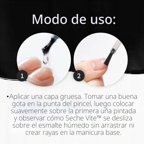 Vista 5 de Esmalte de uñas Seche Vite de secado rápido - Esmalte de uñas transparente de secado rápido y larga duración, hecho en los Estados Unidos, 0.5 fl oz