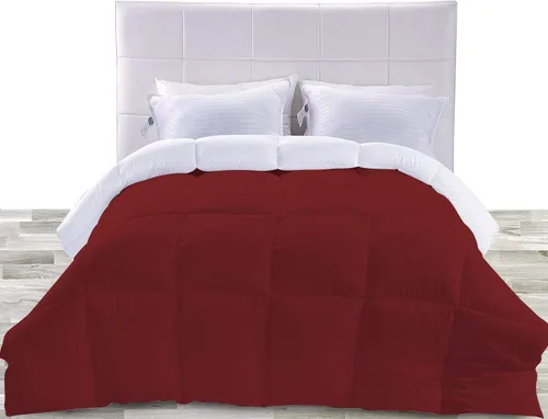 Vista 10 de BedDecor Edredón reversible de microfibra de alta calidad de 400 GSM, relleno de microfibra de 15.16 oz/m², 600 hilos, 100% algodón egipcio sólido
