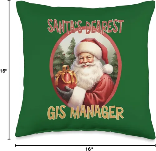 Vista 4 de GIS MANAGER Gifts GIS Manager - Almohada de Navidad, 16 x 16 pulgadas, multicolor