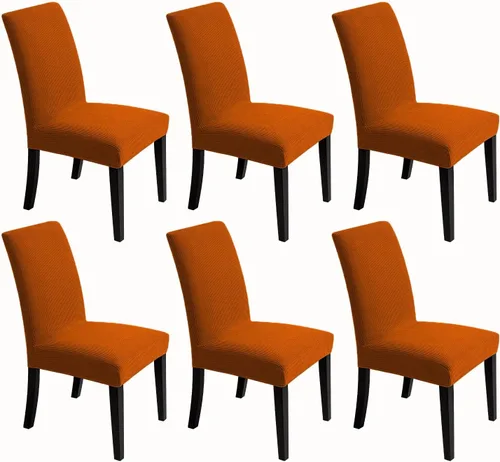 Vista 24 de Fundas para sillas de comedor, fundas elásticas para sillas de asiento decorativo, sin brazos, extraíbles, lavables, elásticas, universales