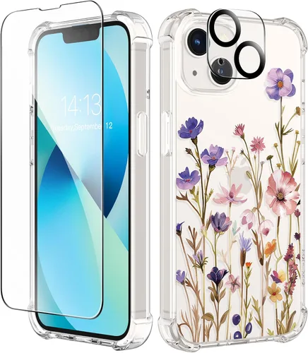 Vista 146 de GVIEWIN - Funda para iPhone 11 con protector de pantalla + protector de lente de cámara, cubierta protectora transparente suave de poliuretano