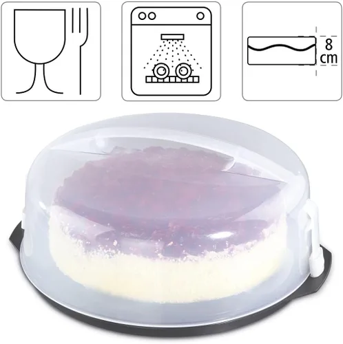 Vista 2 de Xavax Caja de transporte redonda para tartas con tapa Antracita 12.4 in