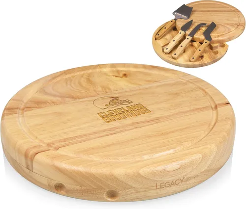 Vista 31 de PICNIC TIME NFL Circo Juego de Tabla de Quesos y Cuchillos - Juego de Tabla de Charcutería - Tabla de Cortar de Madera
