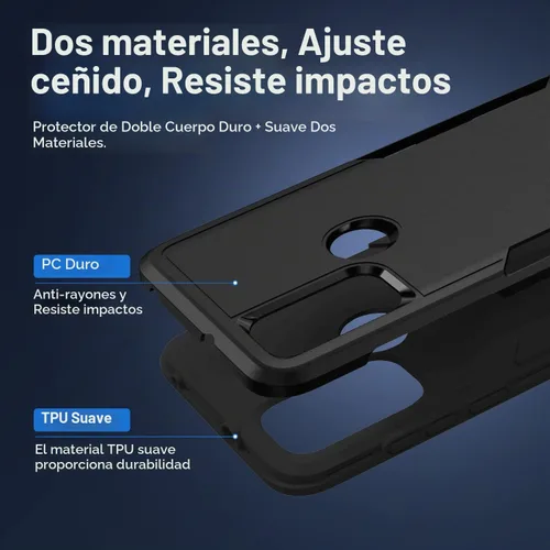 Vista 3 de Funda para Moto G Play 2023, con protector de pantalla [probada contra caídas de grado militar], funda protectora resistente robusta de servicio