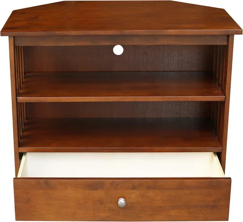 Vista 5 de Mueble esquinero Mission de madera maciza/soporte para TV, color espresso