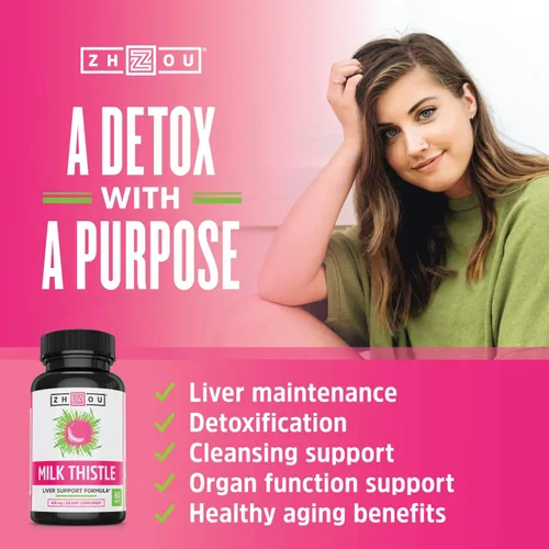 Vista 3 de Extracto de Cardo Mariano Extracto estandarizado Silimarina para máximo apoyo Hígado – Detox, Cleanse & mantener su hígado – Semillas y complejo