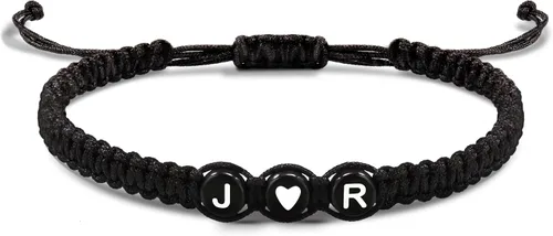 Vista 183 de Pulseras con iniciales para mujeres y hombres, regalos para novia, novio, pulseras de letras "I Love You", regalos para ella, él, mejor amigo