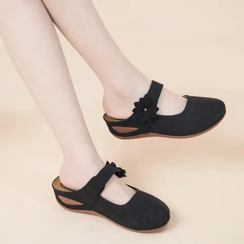 Vista 11 de Alicegana Sandalias elegantes de verano para mujer, con puntera cerrada, estilo casual, sin cordones, con gancho ajustable