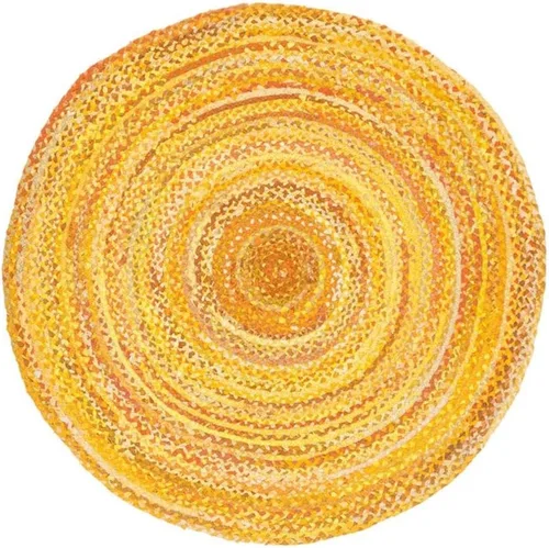 Vista 15 de SAFAVIEH Alfombra trenzada de la colección – Alfombra redonda de 3 pies, color beige con detalles rosados, algodón hecho a mano, estilo cabaña