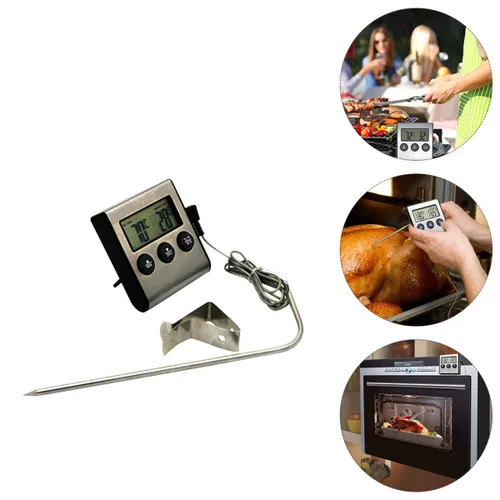 Vista 7 de Practical Kitchen Food Thermometer with Clip Oven Thermometer Accurate Cooking Temperature Gauge for BBQ Meat Baking Household Use