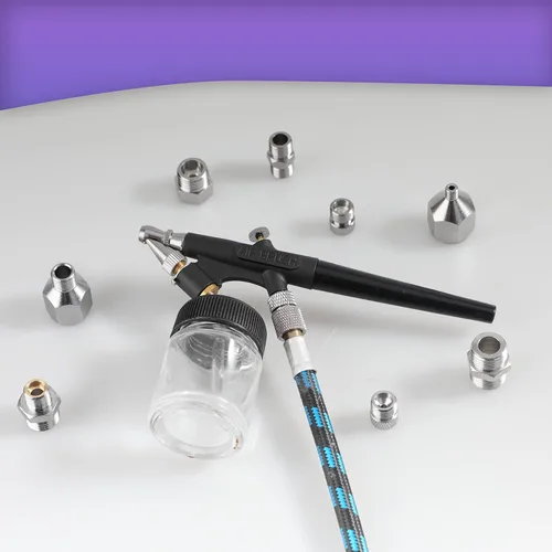 Vista 5 de Juego de adaptador de aerógrafo 9 uds., kit de conector de montaje de cepillo de aire, accesorios de aerógrafo para mini compresor de aire