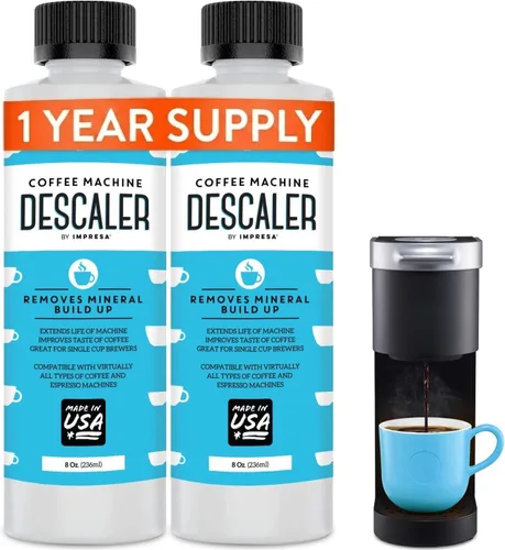 Vista 9 de IMPRESA Paquete de descalcificador y limpieza para máquina de café, compatible con cafeteras Keurig K-Duo y K-Cup, solución de descalcificación de 8