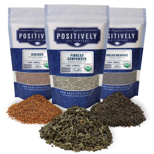 Vista 10 de Organic Positively Tea Company, Muestra de té negro, hoja suelta, 4 onzas, paquete de 3