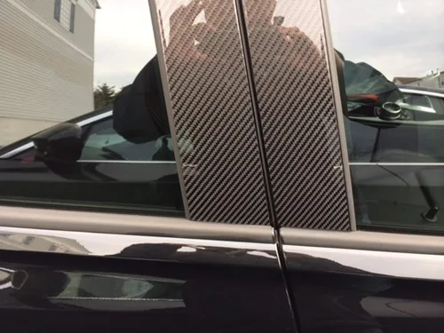 Vista 8 de x xotic tech Calcomanía precortada para cubierta de ventana lateral de poste de pilar, compatible con Toyota Rav4 2013-2018 (vinilo de carbono)