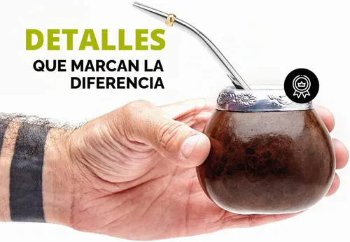 Vista 4 de BALIBETOV Juego de Calabaza Yerba Mate (Taza de Yerba Mate Natural Original Hecha a Mano de Argentina) - Incluye Taza de Té Mate, Bombilla