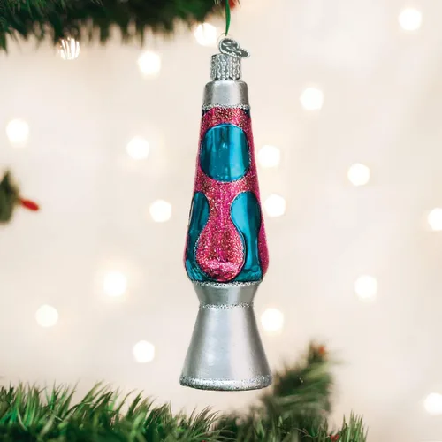 Vista 2 de Old World Christmas Lámpara de lava de cristal Groovy Feel Good Decade 32284, adorno multicolor