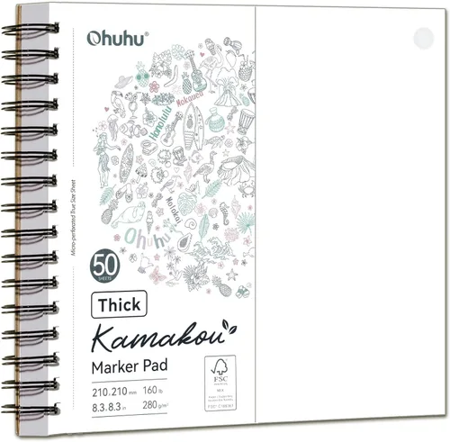Vista 12 de Ohuhu Cuaderno de dibujo artístico de doble cara de 5.5 x 8.5 pulgadas, 50