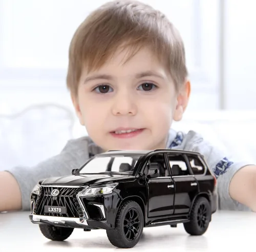 Vista 7 de BDTCTK 1/32 Compatible con Lexus LX570 Off-Road en SUV de lujo, auto de juguete de aleación de zinc con sonido y luz para regalo para niños y niñas