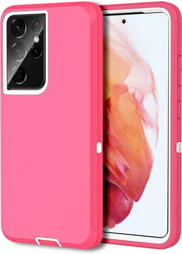 Vista 11 de MXX Funda compatible con Galaxy S21 Ultra, funda protectora de cuerpo con parachoques de 3 capas súper resistente y servicio pesado