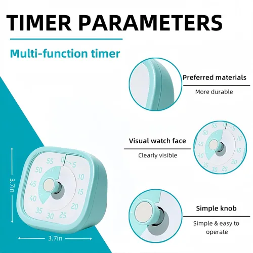 Vista 3 de Temporizador visual para niños, temporizador de tiempo, temporizador de 60 minutos para niños para aula, oficina en casa, temporizador de cuenta