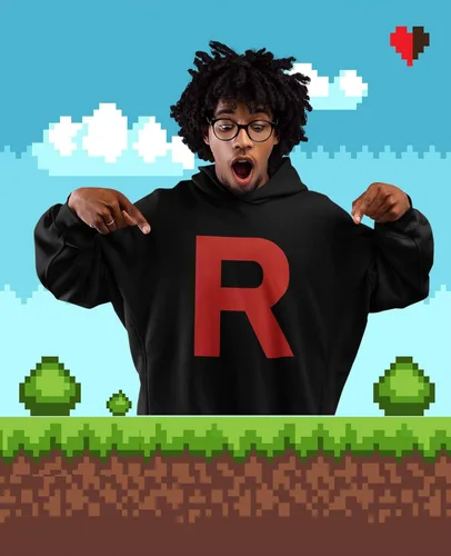 Vista 3 de Team Rocket - Sudadera con capucha de anime con capucha para hombre