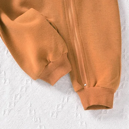 Vista 8 de Unutiylo Enterizo unisex de manga larga con cremallera y capucha para bebés y niñas
