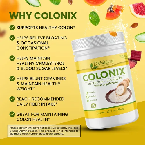 Vista 4 de Dr. Natura colonix Limpiador intestinal completamente natural, 360 g
