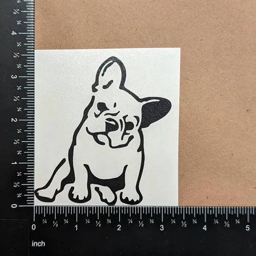 Vista 9 de Frenchie Decals Paquete de 4: corazones de perro francés detallados y calcomanías de perro toro (3.5 pulgadas, negro)