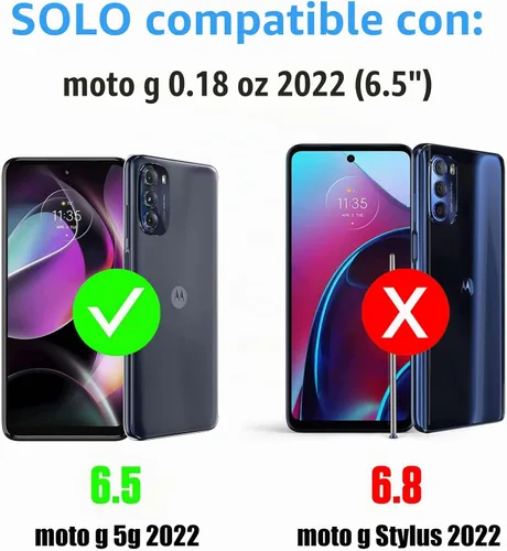 Vista 2 de Vofolen Cartera para Moto G 5G 2022 con tarjetero Gun Metal