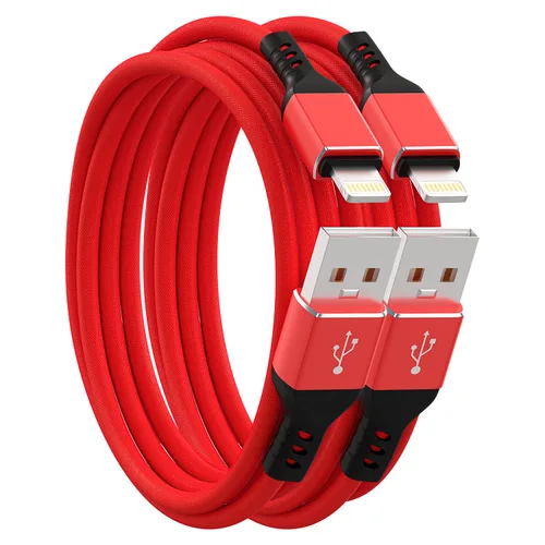 Vista 9 de Ironten Cable de carga para iPhone, certificado MFi de Apple, 1 paquete de 6 pies, color azul, largo, de carga rápida, sincronización de datos