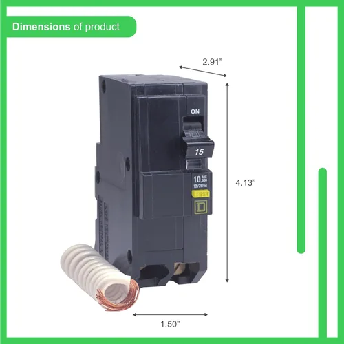 Vista 11 de Square D por Schneider Electric QO220GFICP QO Qwik-Gard, 20 amp, disyuntor GFCI de dos polos