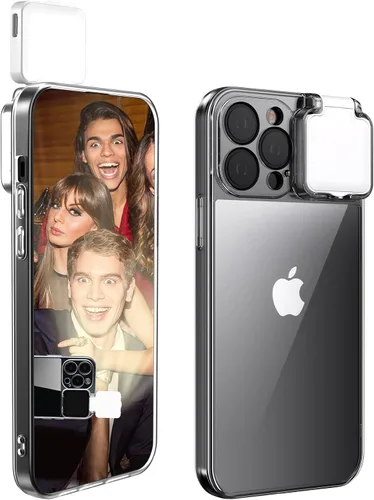 Vista 12 de Funda magnética con luz LED para selfie para iPhone 13 Pro Max, recargable, portátil, anillo de luz para selfie, maquillaje, Tiktok, transmisión