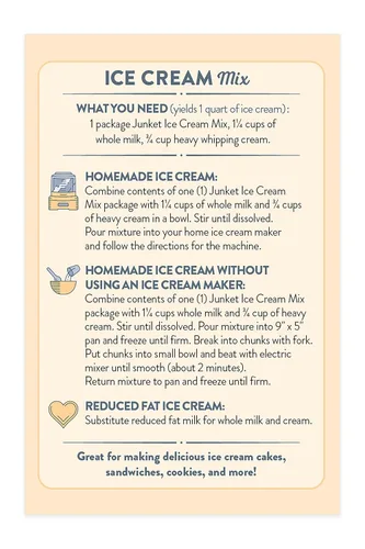 Vista 3 de Junket Mezcla de helado de vainilla: hace 6 cuartos de helado casero antiguo para hacer helados o revolver a mano, solo tienes que añadir leche