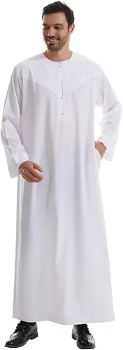 Vista 11 de Ropa musulmana para hombre, bata de caftán duradera, vestido largo de Dubai, ropa étnica, 1 bata suave