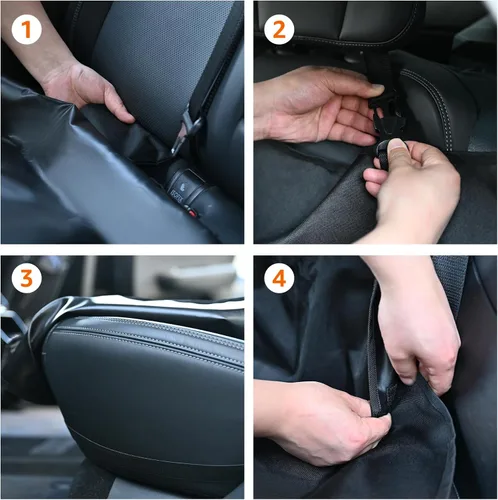 Vista 6 de Amazon Basics Funda impermeable para asiento de automóvil para perro, protector a prueba de arañazos para mascotas, banco trasero de automóvil, 56 x