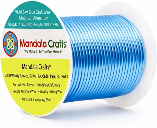 Vista 369 de Mandala Crafts - Alambre de aluminio anodizado de calibre 22 para hacer joyas - 137.2 m de alambre flexible surtido y coloreado - Doble para bonsái