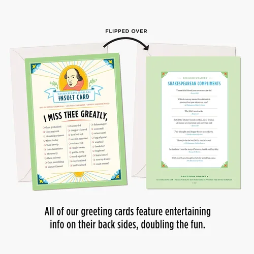 Vista 2 de Curious Charts Commission Shakespeare Insults Cards Parent (Miss You Card Set)