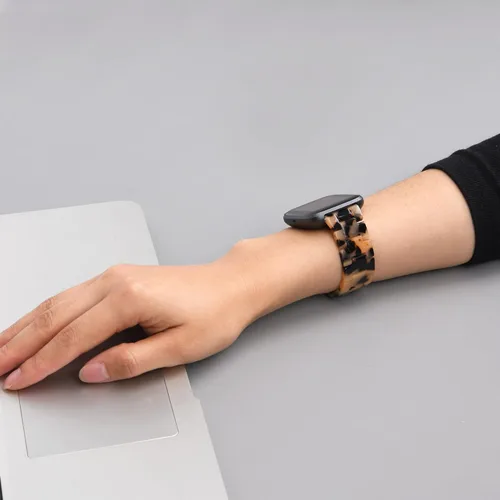 Vista 5 de AWSMOR - Correa compatible con Fitbit Versa 2 Band para mujeres y hombres, correa de resina con hebilla de acero inoxidable de repuesto para reloj