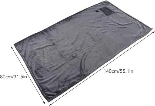 Vista 5 de Luqeeg Manta eléctrica tamaño matrimonial – Calentador de cama con 3 calor y franela suave lavable de alta calidad, apagado automático