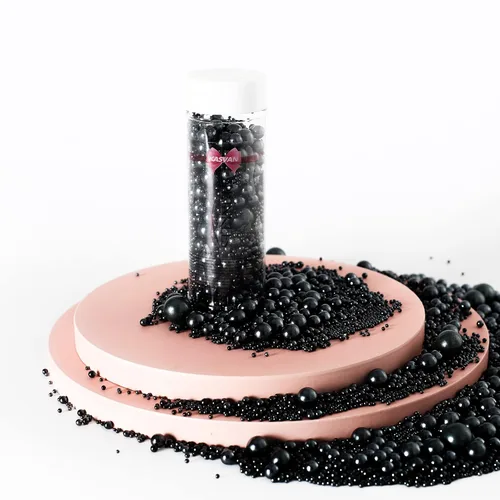 Vista 7 de KASVAN Gránulos de azúcar negro perla - Perlas de caramelo comestibles 130g/4.58 Oz, tamaño mixto, decoración de pasteles para hornear, coberturas